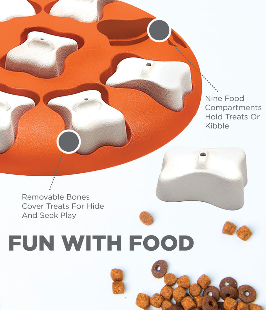 Features of Outward Hound Dog Smart Interactive Treat Puzzle Dog Toy making it more fun with food