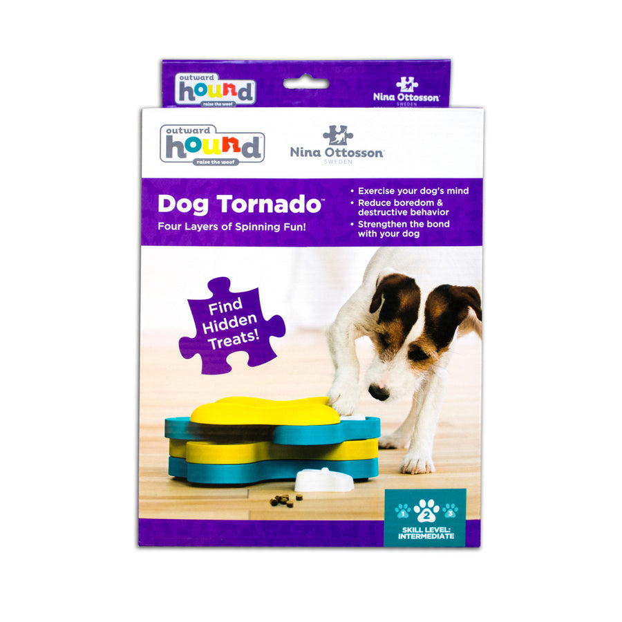 Packaging for Outward Hound Dog Tornado Interactive Treat Puzzle Dog Toy
