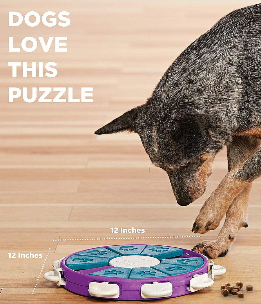 12 x 12 inches size of Outward Hound Dog Twister Interactive Treat Puzzle Dog Toy