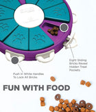 Features highlighting how Outward Hound Dog Twister Interactive Treat Puzzle Dog Toy can be fun for dogs