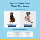 Results that count, value that lasts.
*Large Dog- 1 soft chew daily
*Giant Dog- 2 soft chews daily