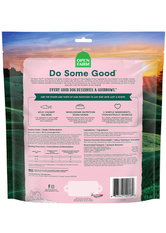 Open Farm Goodbowl Wild Caught Salmon Recipe Freeze Dried Raw Topper for Dogs