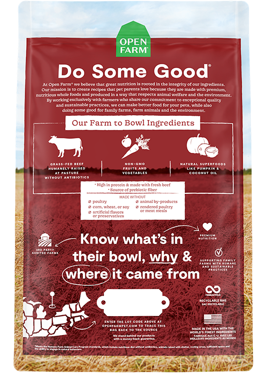 Open Farm Grain Free Grass-Fed Beef Dry Dog Food