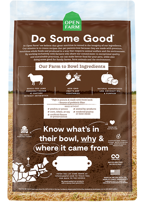 Open Farm Grain Free Pasture-Raised Lamb Dry Dog Food