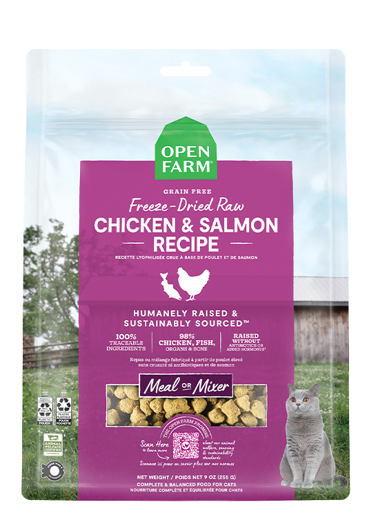 Open Farm Freeze Dried Raw Chicken & Salmon Morsels for Cats