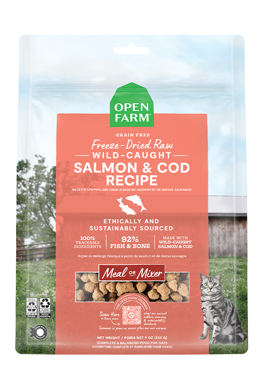 Open Farm Freeze Dried Raw Wild-Caught Salmon & Cod Morsels for Cats