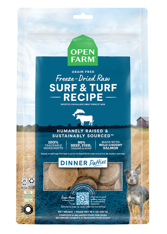 Open Farm Freeze Dried Raw Surf & Turf Patties For Dog