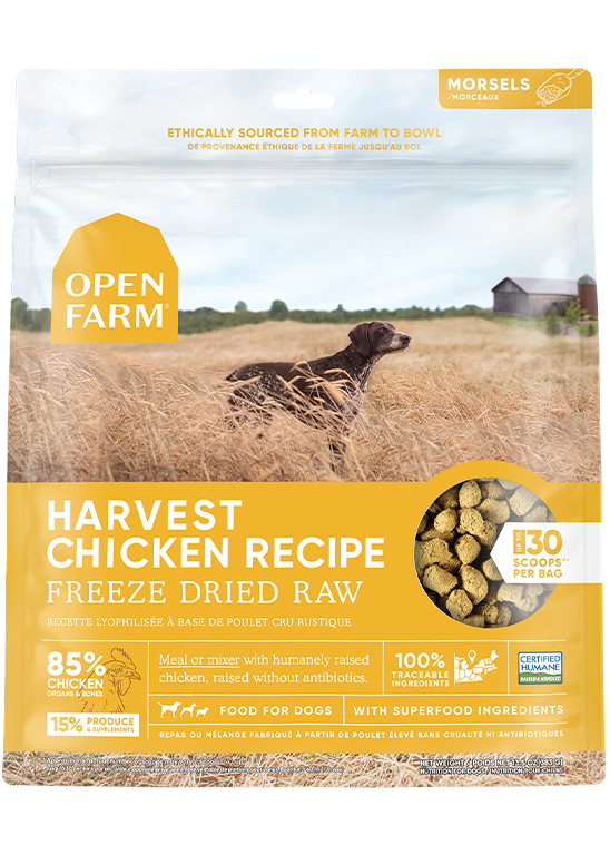 Open Farm Freeze Dried Raw Harvest Chicken Morsels For Dogs