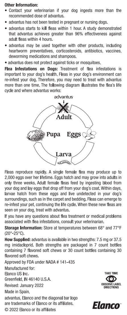 Advantus Chewable Flea Treatment for Large Dogs, 23lb-110lbs
