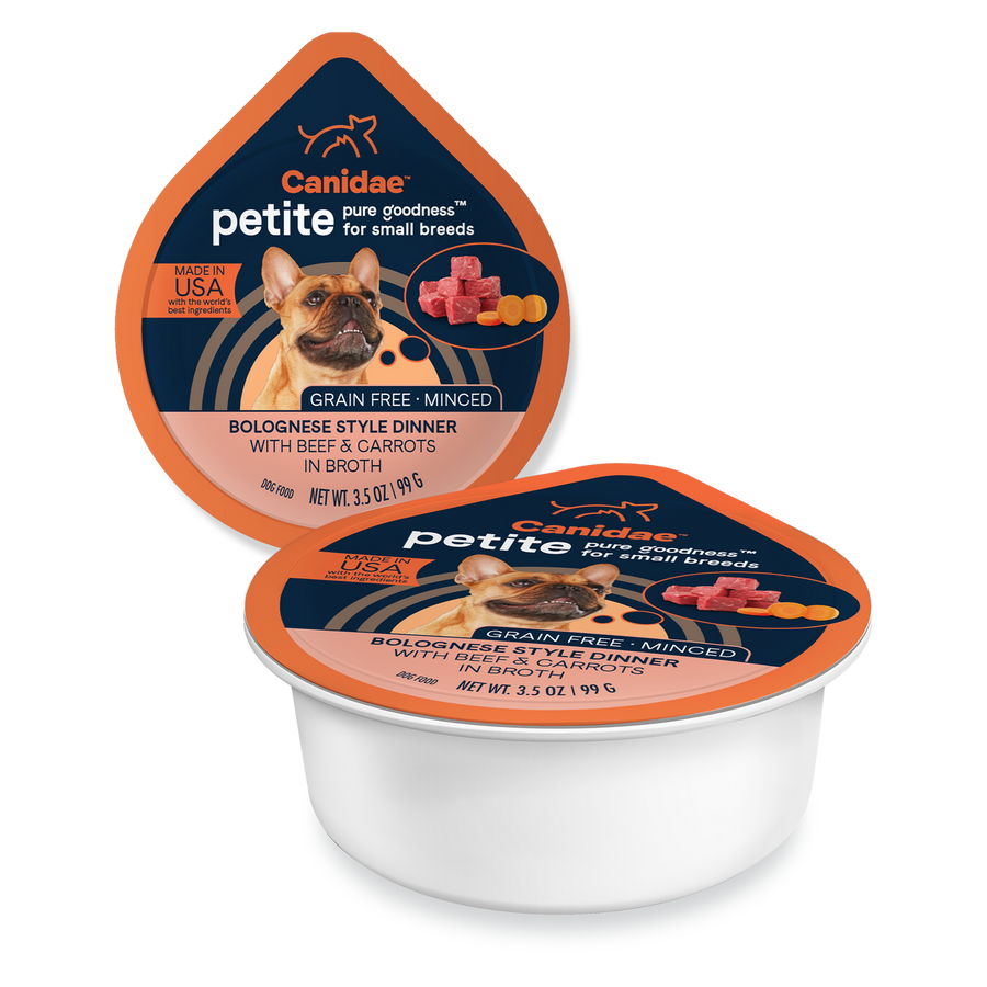 Canidae PURE Grain Free Petite Small Breed Bolognese Style Dinner Minced with Beef and Carrots in Broth Wet Dog Food