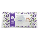 Front Packaging of PURE and Natural Pet Grooming and Cleansing Lavender and Rosemary Wipes 100 Extra Large 