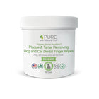 Container of PURE and Natural Pet Plaque & Tarter Removal Wipes for Dogs & Cats