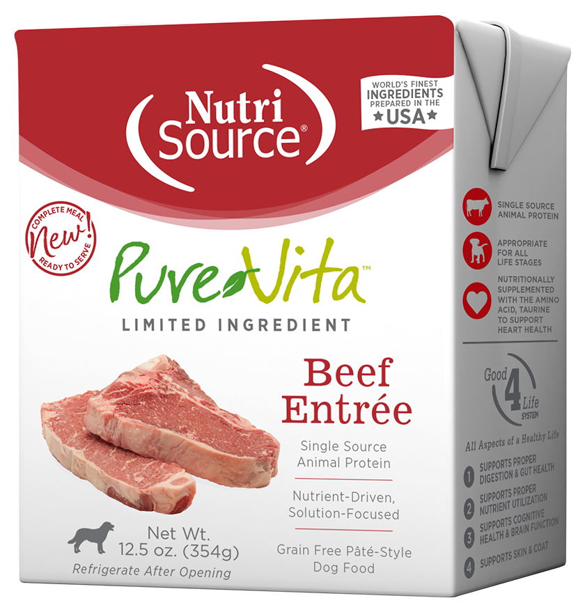 PureVita Grain Free Beef Entrée Tetra Pak Wet Dog Food