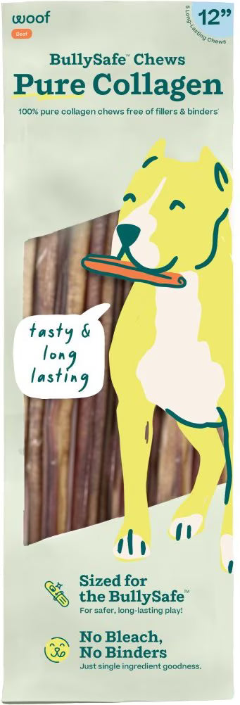 Woof BullySafe Refill Collagen Chew Bully Sticks 12" Dog Treat