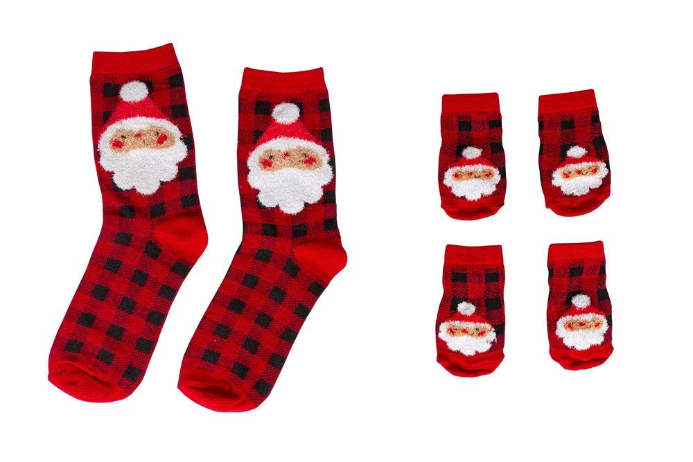 1 Pair for human and 2 pairs for dog Pearhead Matching Christmas Santa Sock Set