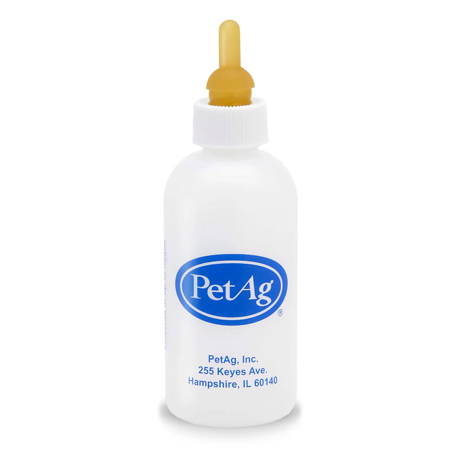 A white plastic bottle of PetAg liquid supplement with a yellow dropper cap, shown on a clean white background.