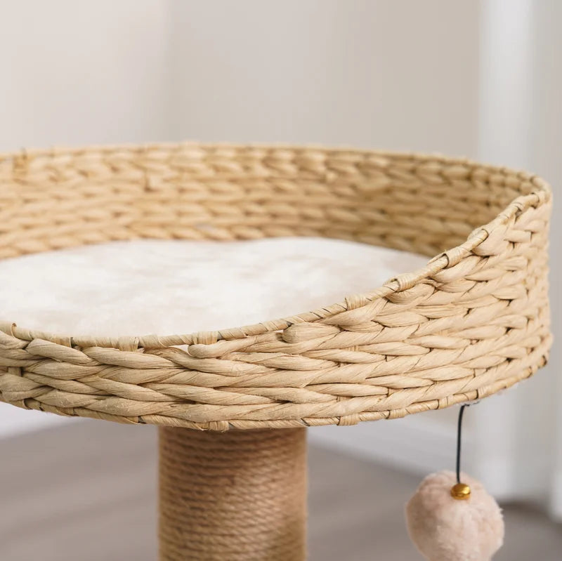 PetPals Cozy features a recycled handwoven, handmade paper rope basket and an elevated perch.