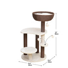 19.5 x 19.5 x 35 inches dimension of PetPals Quartz 5 Level Eco-Friendly Cat Tree