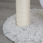 Close Up Detail of PetPals Rockview 2-Level Multi-Activity Cat Tree. This modern-designed cat scratcher includes two engaging teaser toys for your cat to enjoy hours of playtime. 