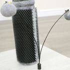 PetPals Urbane Cat Scratcher features a relaxing rubber grooming brush for your cat to enjoy a full-body massage and a durable grey laminated wood base that will be the perfect