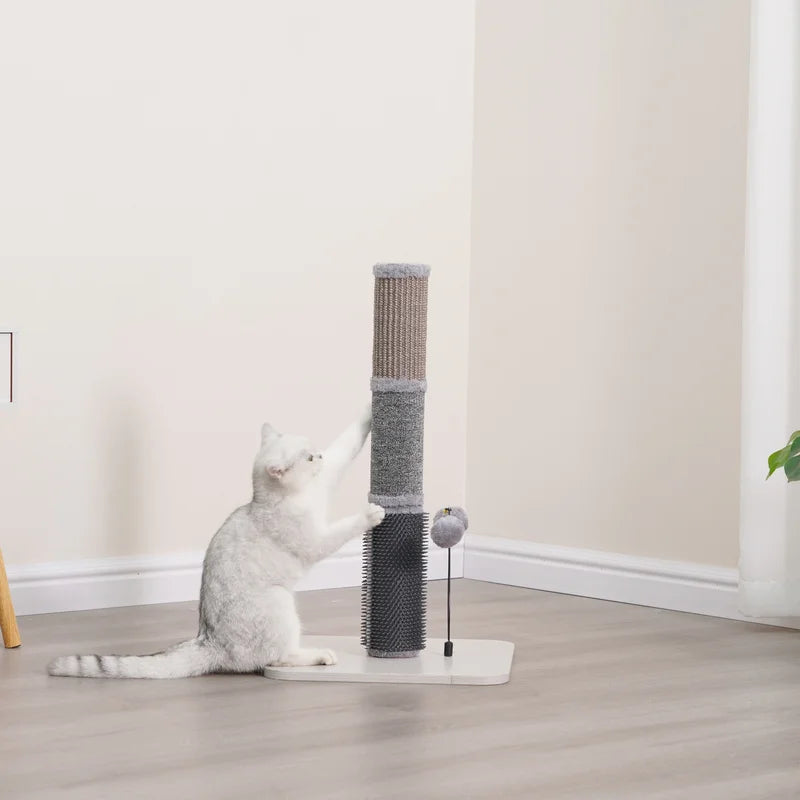 PetPals Urbane Grey Multi-Activity Scratching Post is the perfect scratcher for your active pet. 