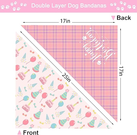 25 x 17 x 17 inches of Pet Birthday Bandana Large