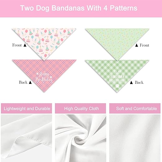4 patterns for Pet Birthday Bandana Large and Features