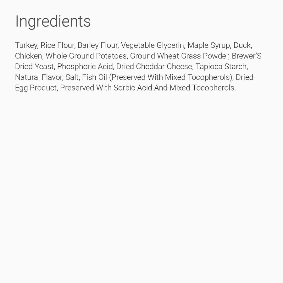 Pet Greens Turkey & Duck Semi-Moist Cat Treats Ingredients List