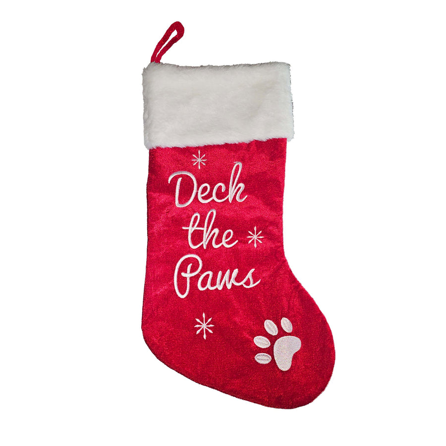 Pet Stocking Red Velvet & Emboidered for Dogs and Cats