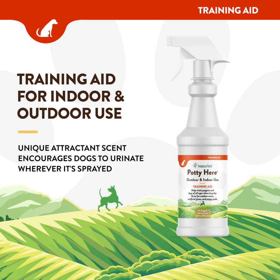 NaturVet Potty Here Training Aid Spray for Puppies and Dogs