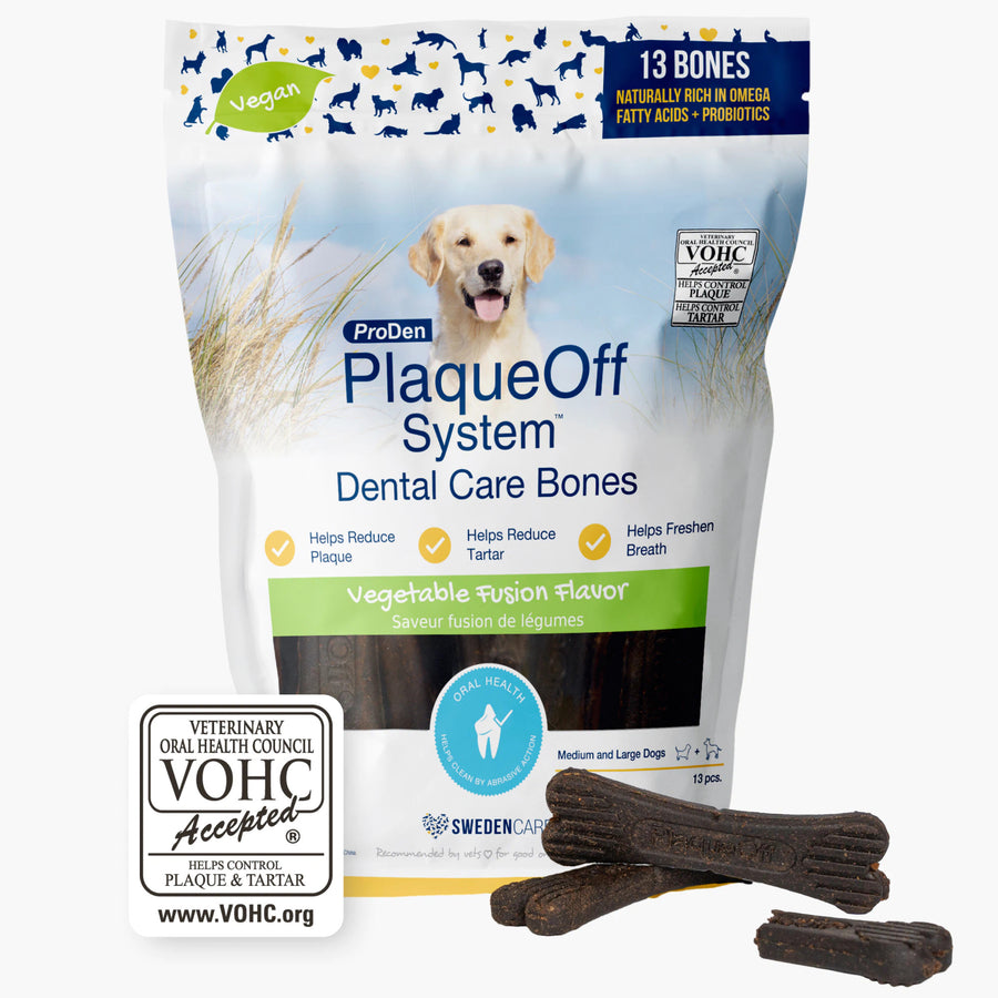 ProDen PlaqueOff Dental Care Bones Vegetable Fusion for Medium Dogs front of bag.