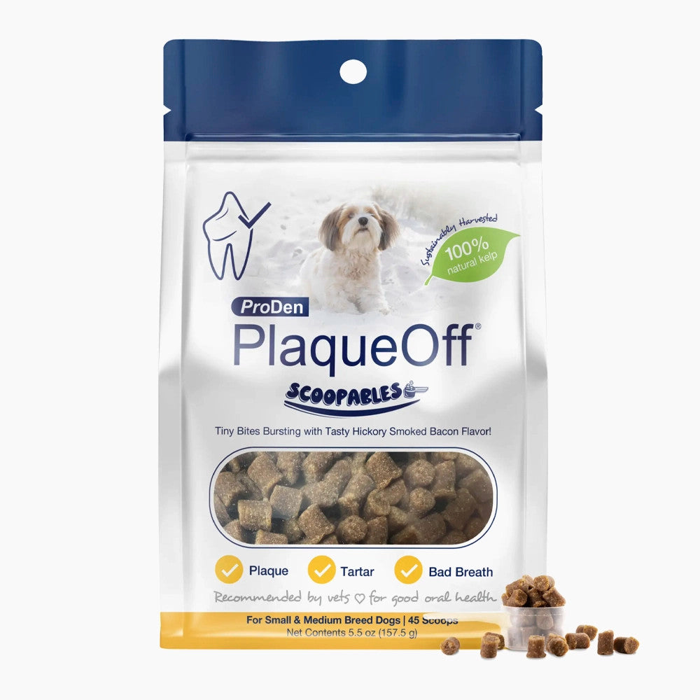 ProDen PlaqueOff Scoopables Soft Chews for Dogs front of bag.