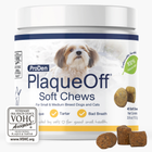 ProDen PlaqueOff Soft Chews - Small and Medium Breed Dogs 45 ct front of tub.