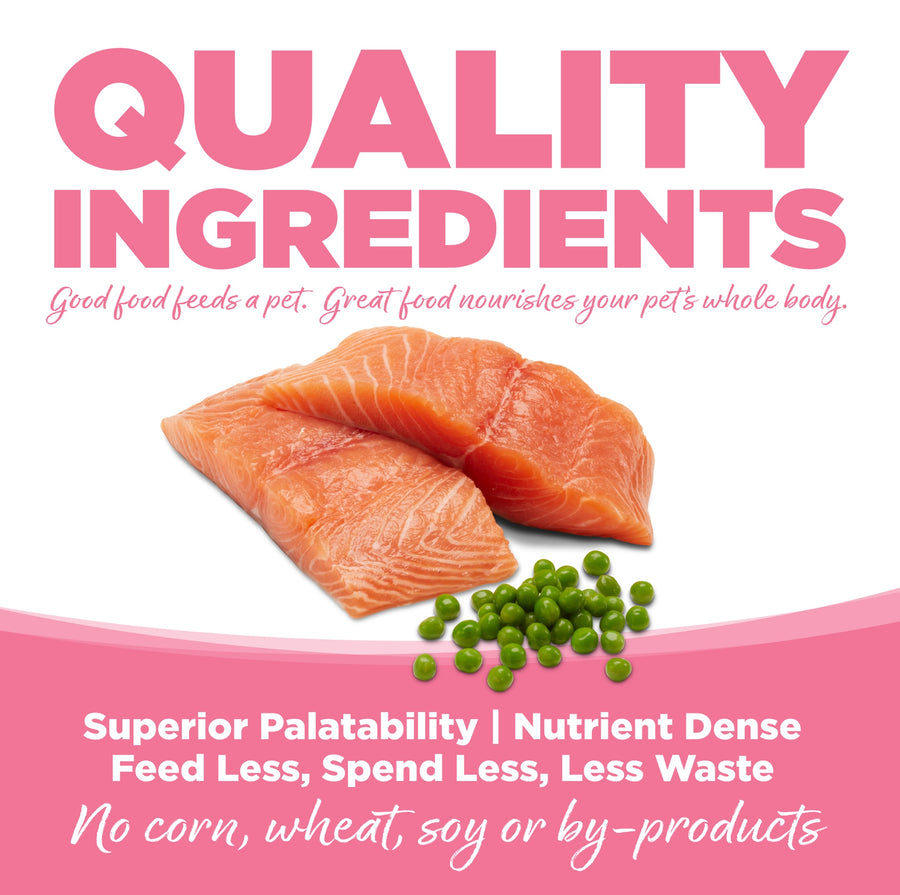 Quality Ingredients. Superior palatability, nutrient dense, feed less, spend less, less waste. 