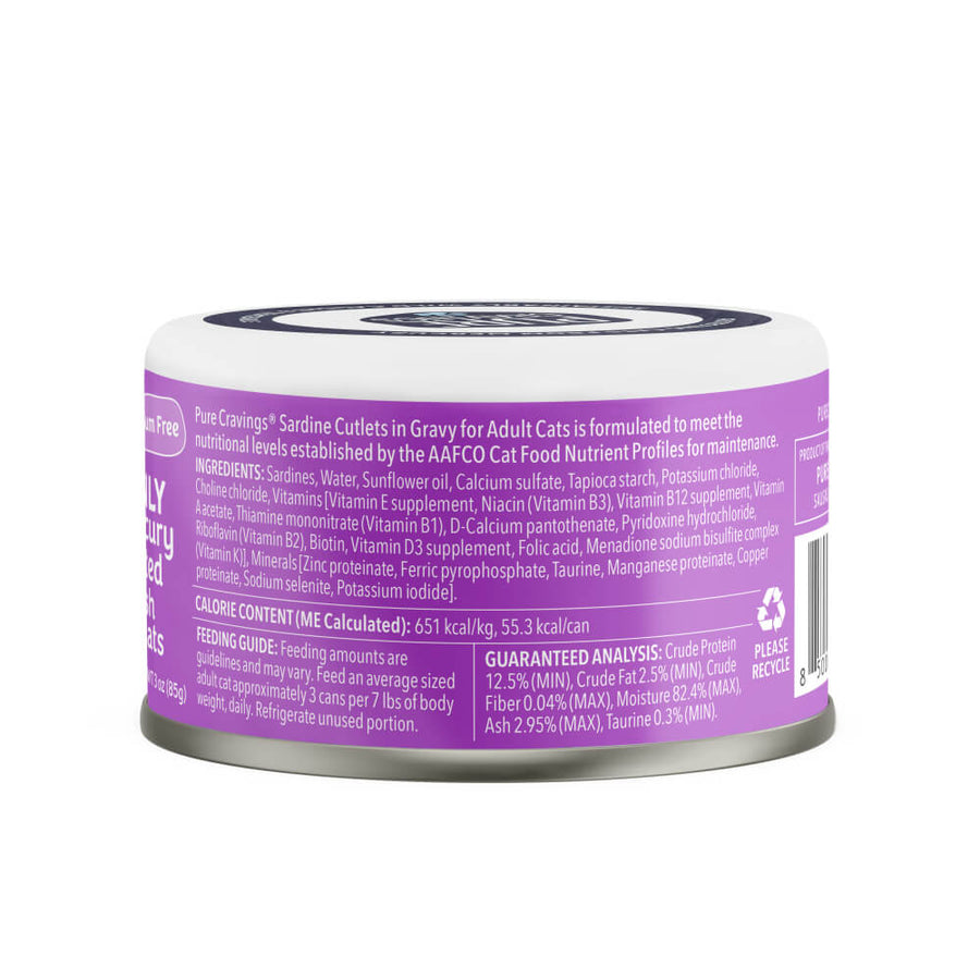 Pure Cravings Cutlets In Gravy Sardines Canned Cat Food Ingredients.