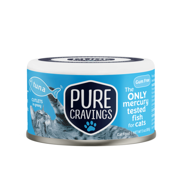 Pure Cravings Cutlets In Gravy Tuna Canned Cat Food front of can.
