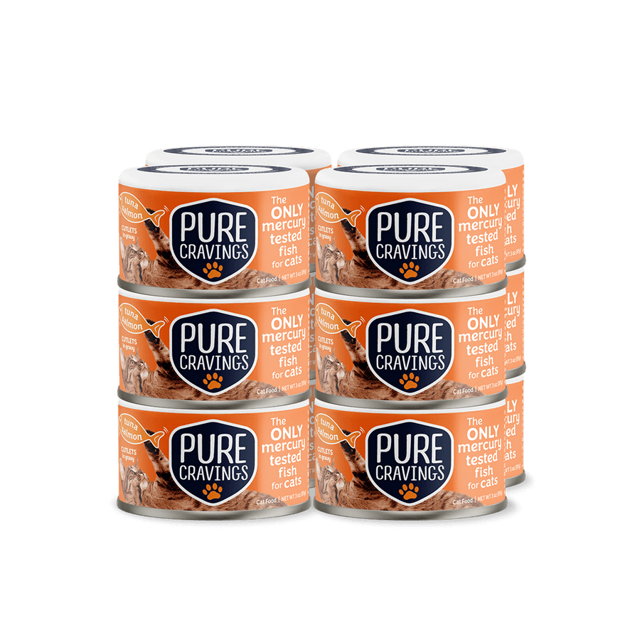 Pure Cravings Cutlets In Gravy Tuna & Salmon Canned Cat Food 12 Pack.