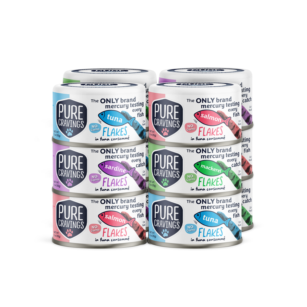Pure Cravings Flakes in Tuna Consomme Variety Pack Canned Cat Food Variety Pack.