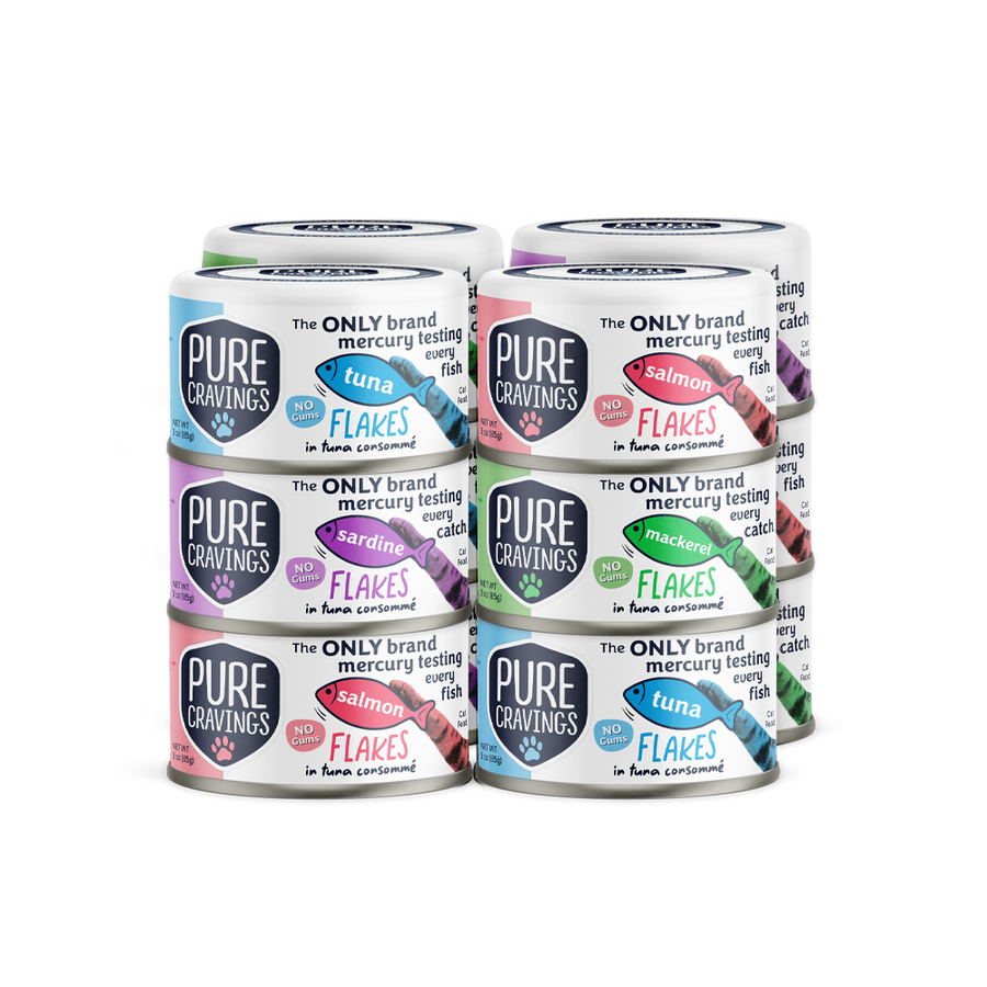 Pure Cravings Flakes in Tuna Consomme Variety Pack Canned Cat Food Variety Pack.