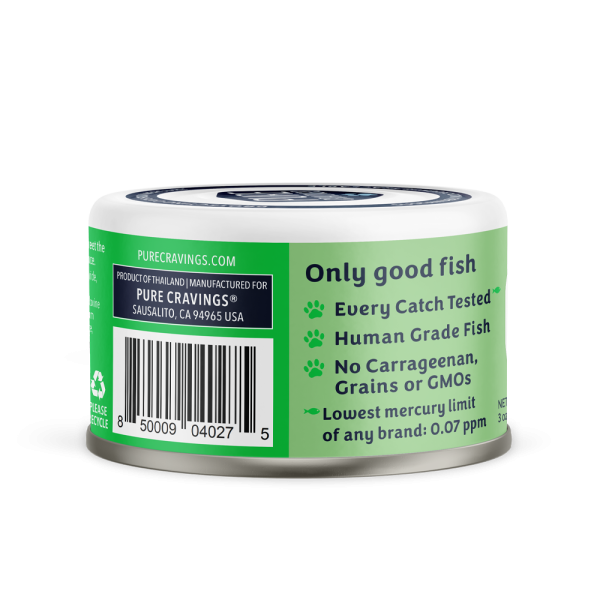 Pure Cravings Mackerel Flakes in Tuna Consomme Canned Cat Food UPC.