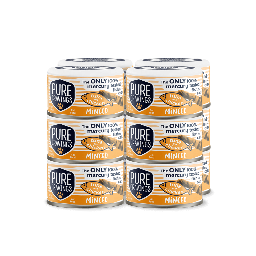 Pure Cravings Minced Tuna & Chicken Canned Cat Food 12 Pack.