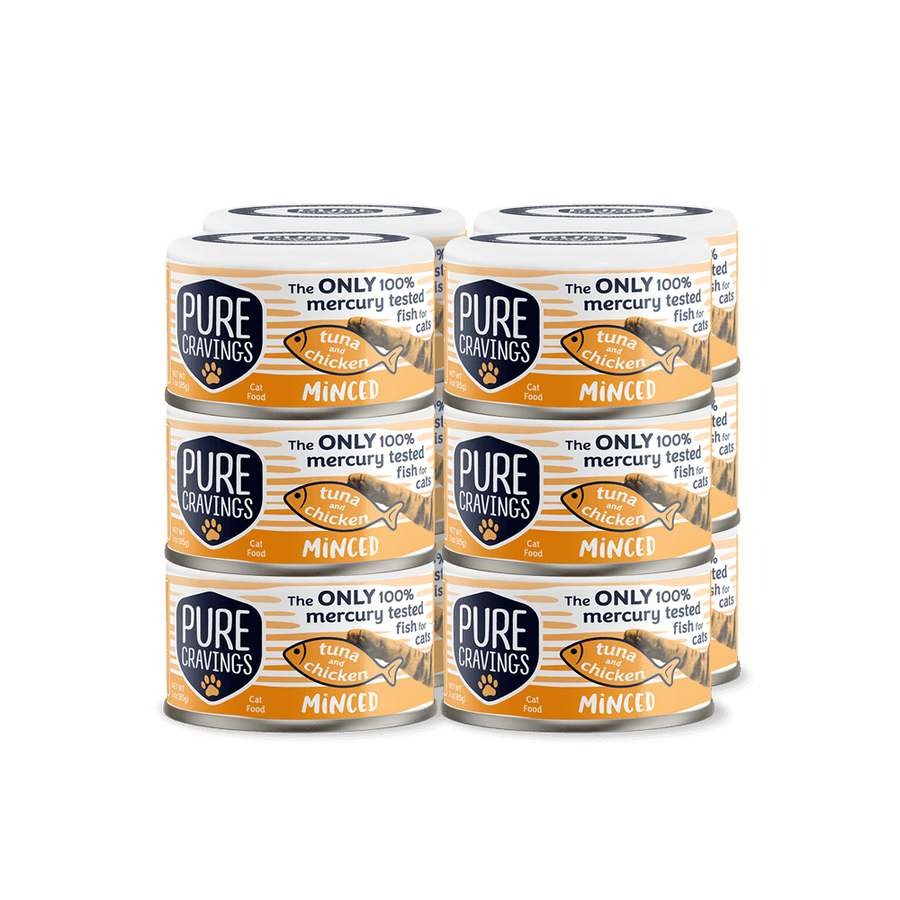 Pure Cravings Minced Tuna & Chicken Canned Cat Food 12 Pack.