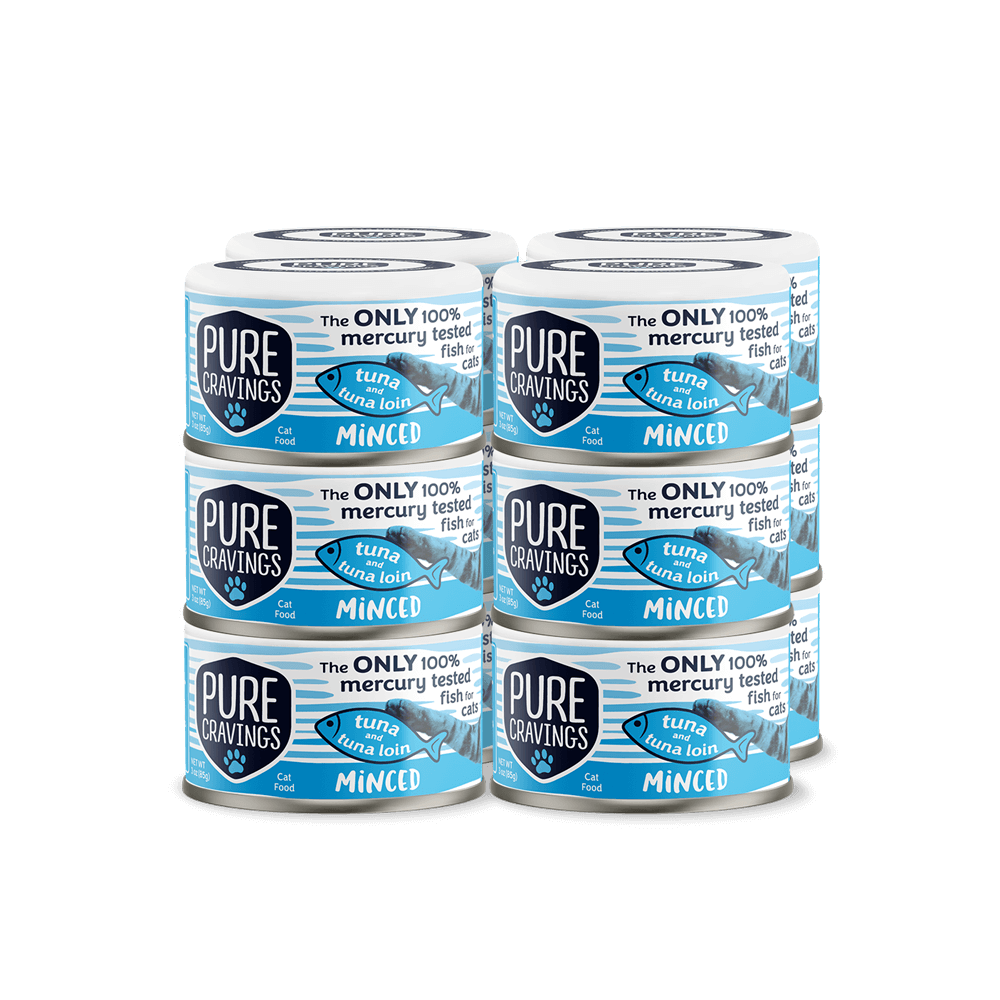 Pure Cravings Minced Tuna & Tuna Loin Canned Cat Food 12 Pack.