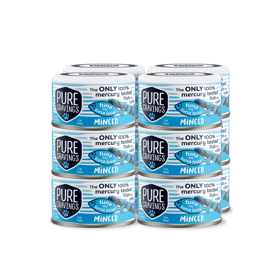Pure Cravings Minced Tuna & Tuna Loin Canned Cat Food 12 Pack.