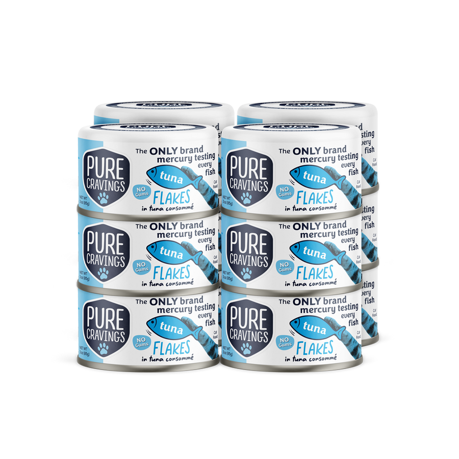 Pure Cravings Tuna Flakes in Tuna Consomme Canned Cat Food 12 Pack.