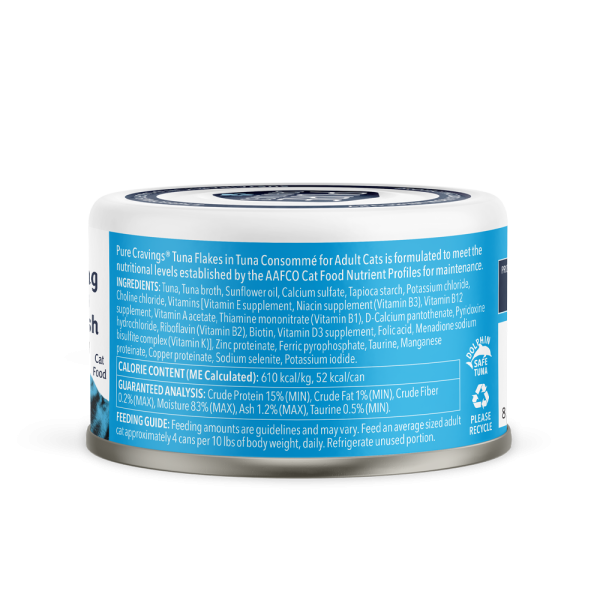 Pure Cravings Tuna Flakes in Tuna Consomme Canned Cat Food Ingredients.
