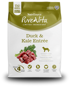 Purevita Grain Free Duck & Kale Dry Dog Food front of bag.
