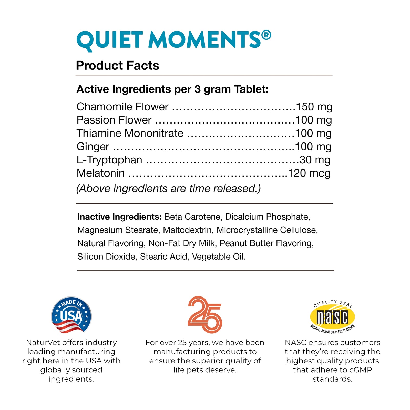 Naturvet Quiet Moments Calming Aid Chewable Tablets