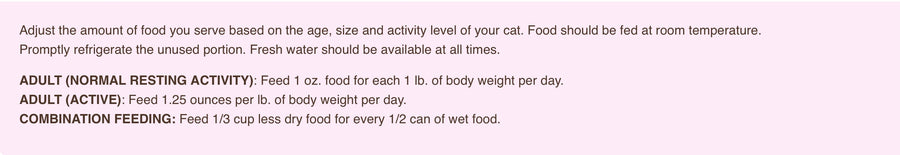 Feeding Guidelines for RAWZ 96% Chicken, Chicken Liver &amp; Goat's Milk Pate Canned Cat Food.