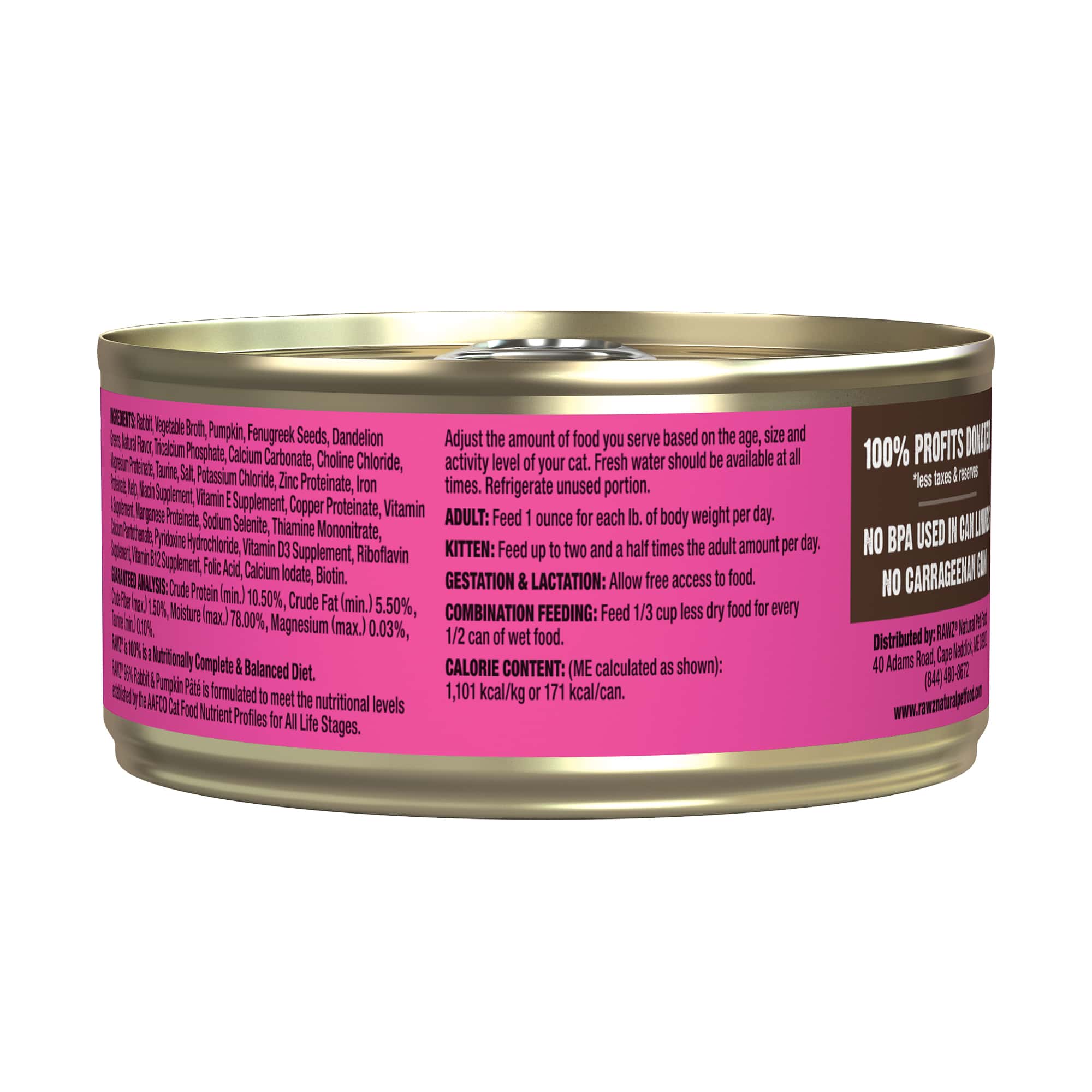 RAWZ 96% Rabbit & Pumpkin Canned Cat Food - Incredible Pets